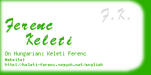 ferenc keleti business card